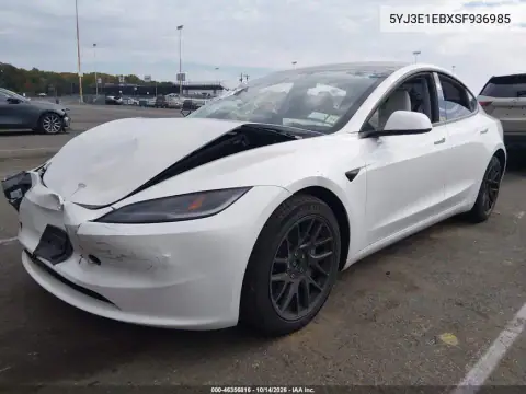 5YJ3E1EBXSF936985 — 2025 Tesla Model 3, фото 2 с аукциона IAAI, ПЕРЕДНЯЯ ЧАСТЬ