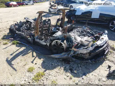5YJSA1E59MF453671 — 2021 Tesla Model S, фото 3 з IAAI, Пожежа