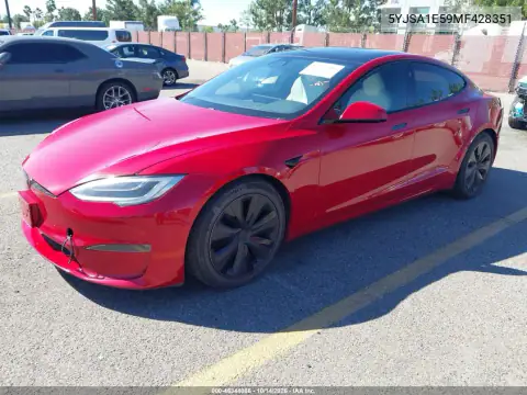 5YJSA1E59MF428351 — 2021 Tesla Model S, ფოტო 2, IAAI, ბუნებრივი ცვეთა