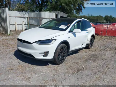 5YJXCAE42GF003128 — 2016 Tesla Model X, photo 2 from IAAI, Left and right sides