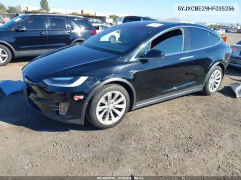5YJXCBE29HF035256 — 2017 Tesla Model X, photo 2 from IAAI, Rear end