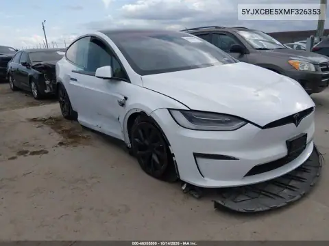 5YJXCBE5XMF326353 — 2021 Tesla Model X, Правий бік, фото до ремонту
