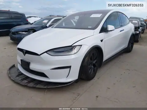5YJXCBE5XMF326353 — 2021 Tesla Model X, фото 2 с аукциона IAAI, правый бок