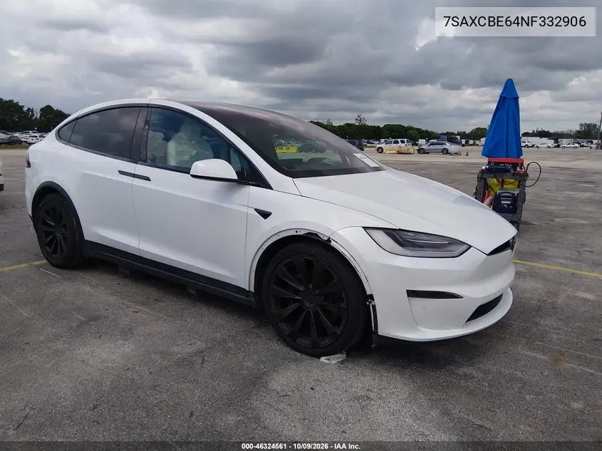 2022 Tesla Model X Plaid Tri Motor All-Wheel Drive VIN 7SAXCBE64NF332906 фото 1