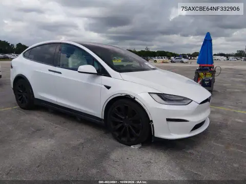 2022 Tesla Model X Plaid Tri Motor All-Wheel Drive VIN 7SAXCBE64NF332906 фото 1