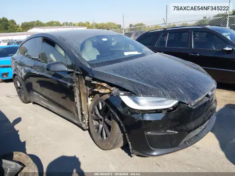 7SAXCAE54NF345222 — 2022 Tesla Model X, Prawy przód, zdjęć przed naprawą