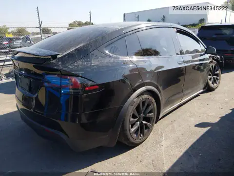 7SAXCAE54NF345222 — 2022 Tesla Model X, фото 4 з IAAI, Передня частина справа