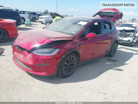 7SAXCDE52PF430760 — 2023 Tesla Model X, photo 2 from IAAI, All-over damage