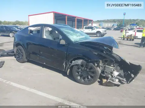 2021 Tesla Model Y Long Range Dual Motor All-Wheel Drive VIN 5YJYGDEE7MF195483 фото 1