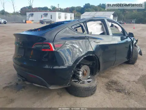 5YJYGDEE4MF089332 — 2021 Tesla Model Y, foto 4 de IAAI, Vuelco