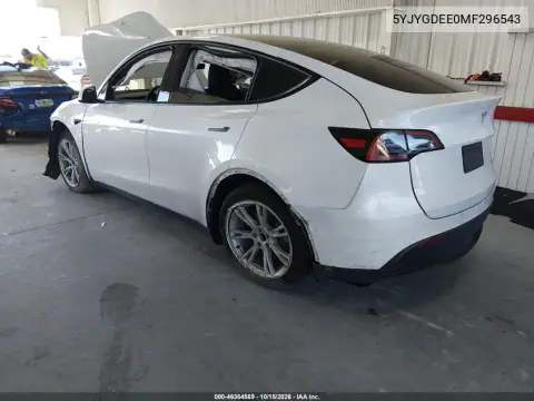 5YJYGDEE0MF296543 — 2021 Tesla Model Y, фото 3 с аукциона IAAI, передняя часть справа