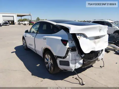2022 Tesla Model Y Long Range Dual Motor All-Wheel Drive VIN 7SAYGDEE5NF318069 фото 3