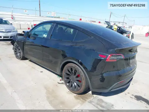 2022 Tesla Model Y Performance Dual Motor All-Wheel Drive VIN 7SAYGDEF4NF495298 фото 3