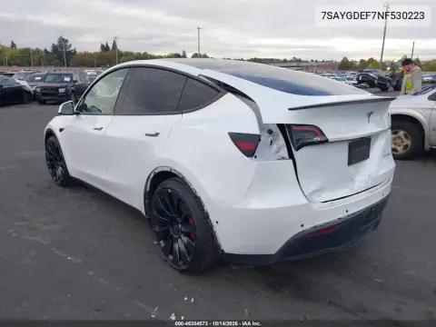 7SAYGDEF7NF530223 — 2022 Tesla Model Y, фото 3 з IAAI, Задня частина
