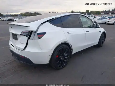 7SAYGDEF7NF530223 — 2022 Tesla Model Y, фото 4 з IAAI, Задня частина