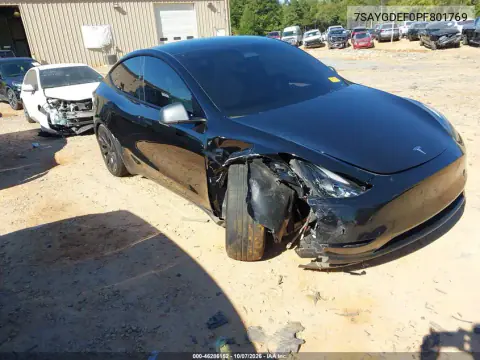 7SAYGDEF0PF801769 — 2023 Tesla Model Y, Передняя часть справа, фото до ремонта