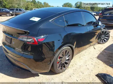 2023 Tesla Model Y Performance Dual Motor All-Wheel Drive VIN 7SAYGDEF0PF801769 фото 4
