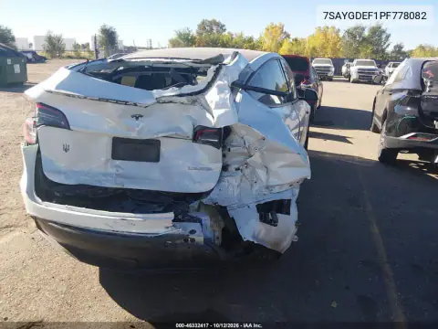 7SAYGDEF1PF778082 — 2023 Tesla Model Y, zdjęcie 4 z IAAI, Tył