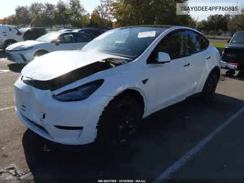 7SAYGDEE4PF760635 — 2023 Tesla Model Y, фото 2 с аукциона IAAI, ПЕРЕДНЯЯ ЧАСТЬ