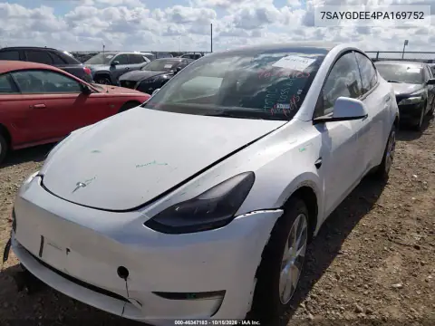 7SAYGDEE4PA169752 — 2023 Tesla Model Y, photo 2 from IAAI, Front end