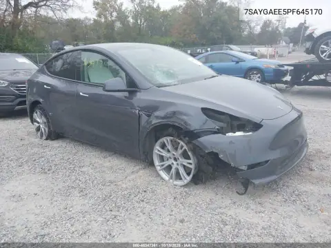 7SAYGAEE5PF645170 — 2023 Tesla Model Y, ПЕРЕДНЯЯ ЧАСТЬ, фото до ремонта