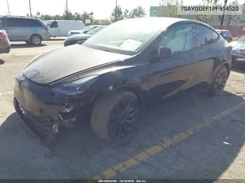 7SAYGDEF1PF914520 — 2023 Tesla Model Y, photo 2 from IAAI, Front end