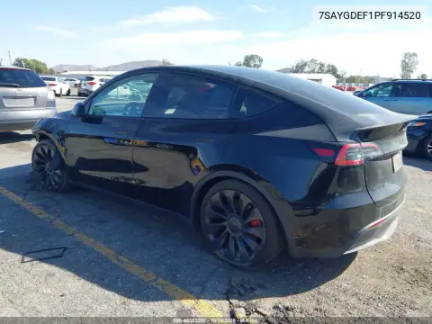 7SAYGDEF1PF914520 — 2023 Tesla Model Y, photo 3 from IAAI, Front end