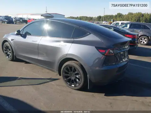 7SAYGDEE7PA151200 — 2023 Tesla Model Y, photo 3 from IAAI, Right rear
