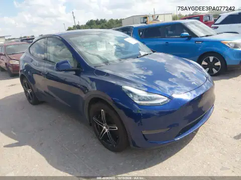 7SAYGDEE3PA077242 — 2023 Tesla Model Y, No indicado, fotos antes de reparar