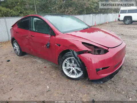 7SAYGDEE3PA187269 — 2023 Tesla Model Y, Передня частина, фото до ремонту