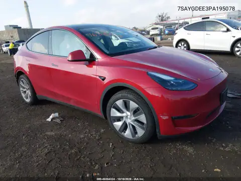 7SAYGDEE3PA195078 — 2023 Tesla Model Y, უკანა ნაწილი, ფოტოები შეკეთებამდე