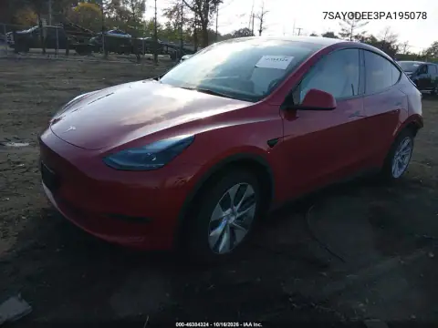 7SAYGDEE3PA195078 — 2023 Tesla Model Y, фото 2 з IAAI, Задня частина