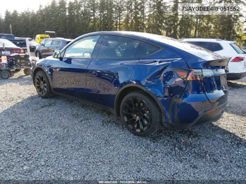 7SAYGDEE4RF051562 — 2024 Tesla Model Y, photo 3 from IAAI, Left rear