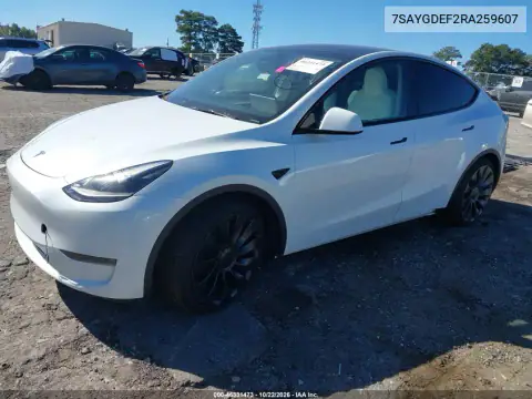 7SAYGDEF2RA259607 — 2024 Tesla Model Y, фото 2 с аукциона IAAI, повреждения снизу
