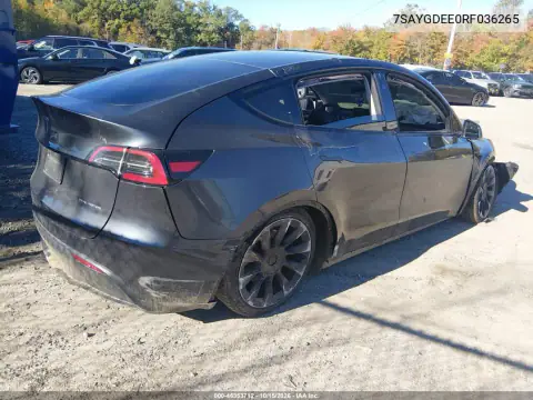7SAYGDEE0RF036265 — 2024 Tesla Model Y, foto 4 de IAAI, Parte delantera
