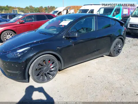 7SAYGDEF4RA333965 — 2024 Tesla Model Y, ფოტო 2, IAAI, უკანა ნაწილი
