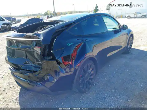 7SAYGDEF4RA333965 — 2024 Tesla Model Y, ფოტო 4, IAAI, უკანა ნაწილი