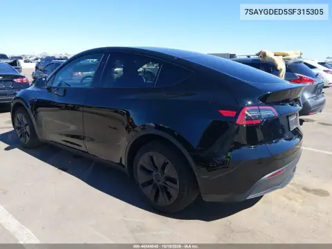 7SAYGDED5SF315305 — 2025 Tesla Model Y, фото 3 с аукциона IAAI, ПЕРЕДНЯЯ ЧАСТЬ