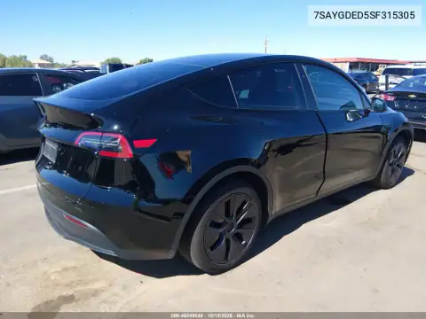 7SAYGDED5SF315305 — 2025 Tesla Model Y, фото 4 с аукциона IAAI, ПЕРЕДНЯЯ ЧАСТЬ
