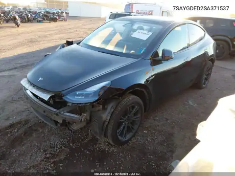 7SAYGDED2SA371537 — 2025 Tesla Model Y, zdjęcie 2 z IAAI, Prawy tył