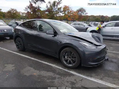 7SAYGDED2SA377144 — 2025 Tesla Model Y, Przód, zdjęć przed naprawą
