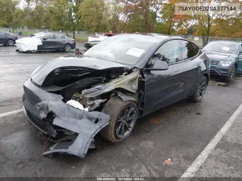 7SAYGDED2SA377144 — 2025 Tesla Model Y, zdjęcie 2 z IAAI, Przód