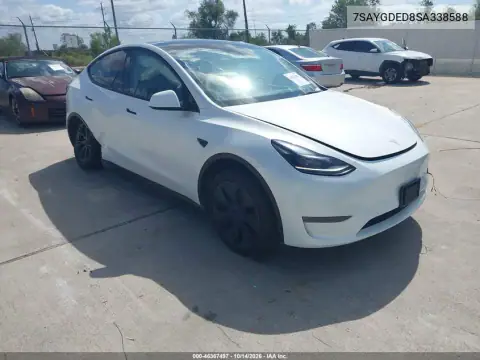 7SAYGDED8SA338588 — 2025 Tesla Model Y, მარჯვენა მხარე, ფოტოები შეკეთებამდე