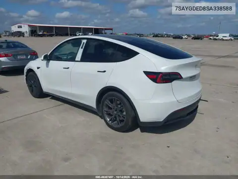 7SAYGDED8SA338588 — 2025 Tesla Model Y, ფოტო 3, IAAI, მარჯვენა მხარე