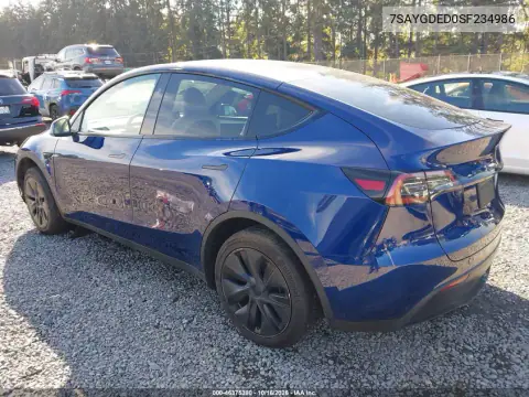7SAYGDED0SF234986 — 2025 Tesla Model Y, фото 3 с аукциона IAAI, передняя часть справа