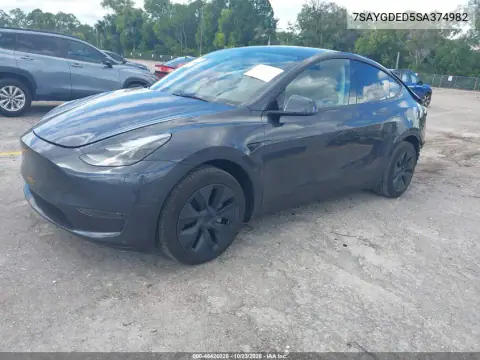 7SAYGDED5SA374982 — 2025 Tesla Model Y, photo 2 from IAAI, Rear end
