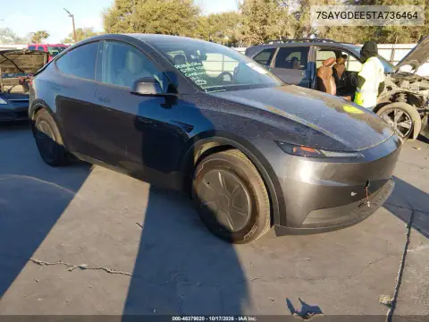 7SAYGDEE5TA736464 — 2026 Tesla Model Y, უკანა მარცხენა ნაწილი, ფოტოები შეკეთებამდე