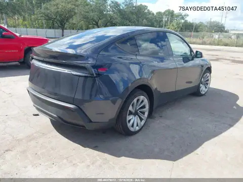 7SAYGDED0TA451047 — 2026 Tesla Model Y, foto 4 de IAAI, Delantera izquierda