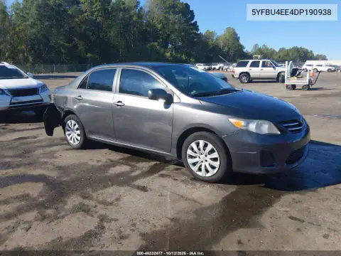 5YFBU4EE4DP190938 — 2013 Toyota Corolla, უკანა მარჯვენა ნაწილი, ფოტოები შეკეთებამდე