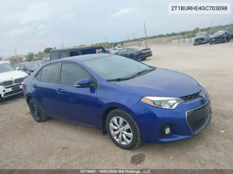 2016 Toyota Corolla S VIN 2T1BURHE4GC703098 фото 2